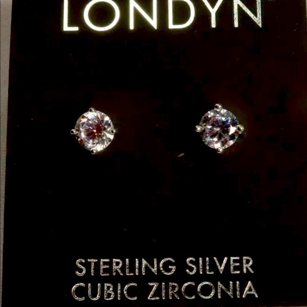 Londyn Sterling Silver Cubic Zirconia Earrings NWT